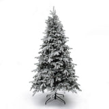 Pre-Lit Flocked Artificial Pine Christmas Tree，6.1Ft