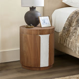 Wood Side Table with Hidden Storage, 18.5'' H