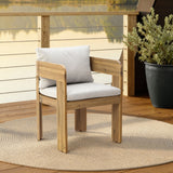 Set of 2 Modern Solid Wood Armchairs with Cushions