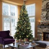 Pre-Lit Green Pine Christmas Tree with Stand,7.5Ft