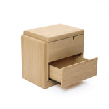 Mid-Century Nightstand Accent Table, White Oak 20.5" - Set of 2