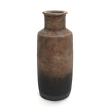 Brown ombre terracotta tall vase, 14.8" h