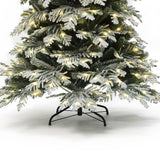 Pre-Lit Flocked Spruce Christmas Tree with Stand,6ft