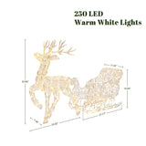 Sleigh Reindeer Holiday Decoration with Lights, Set of 2