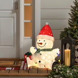 Christmas Snowman Decoration Outdoor with Lights, 2.3ft