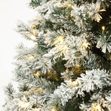 Pre-Lit Flocked Full Fir Artificial Christmas Tree, 6ft