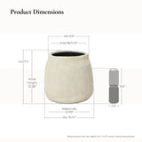 Cement Beige Round Plant Pot with Drainage Hole, 16'' Dia