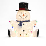 Jolly Snowman Outdoor Holiday Decoration with Lights, 2.7ft