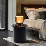 Collin black fluted accent end table, short