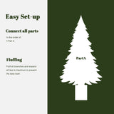 Pre-Lit Snow-Flocked Christmas Tree with Base,4Ft