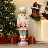 Christmas Pink Nutcracker Soldier Decor with Cake Lights, 3ft