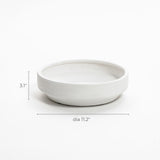 White terracotta round bowl vase