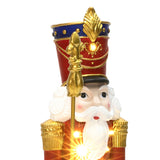 Christmas Soldier Nutcracker Decor with Scepter and Lights, 4ft