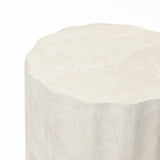 Outdoor Side Table, Round End Table for Outside with Marbled Look, 17.7'' H