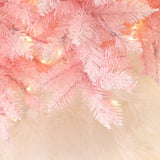 Pink Pencil Artificial Tree with Warm White Lights, 6ft