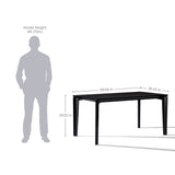 Wenge in ash veneer wood rectangle dining table with rubberwood legs - LuxenHome