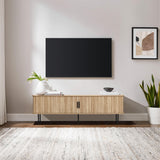 Aria tambour door 62.6" TV stand, oak, for TV up to 65"