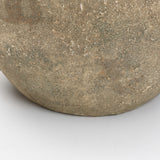 Rustic Gray and White Round Terracotta Vase,13.4''