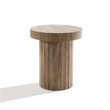 Dark oak finish fluted round side table