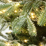 Pre-Lit Snowy Branches Fir Christmas Tree with Stand,6.5Ft