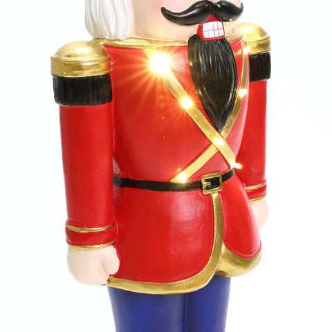 Traditional nutcracker soldier in red with lights, 3ft tall