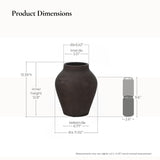 Dark Brown Rustic Vase, 13.4'' H