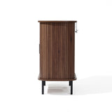 Aria 2-door tambour accent cabinet, dark oak finish