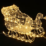 Sleigh Reindeer Holiday Decoration with Lights, Set of 2