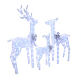 Christmas Deer Family Holiday Decor with Lighted, Set of 3