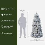 Pre-Lit Artificial Branches Snowy Christmas Tree, 6ft