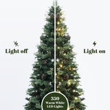 Pre-Lit Green Pine Christmas Tree with Stand,7.5Ft