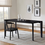 Wenge in ash veneer wood rectangle dining table with rubberwood legs - LuxenHome