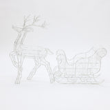 Sleigh Reindeer Holiday Decoration with Lights, Set of 2
