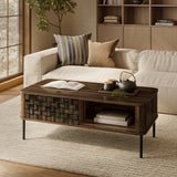 Kairo Basket Weave Design Manufactured Wood Coffee Table, Oak47"