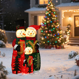 Christmas Lighted with JOY Snowman Family Yard Decoration,39.4''