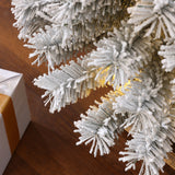 Pre-Lit Flocked Artificial Fir Christmas Tree in Pot, 5ft