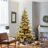 Pre-Lit Gold Christmas Tree with Stand,7ft