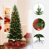 Pre-Lit Green Artificial Slim Christmas Tree with Light, 6ft