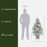 Unlit Potted Christmas Tree with White Tips,4Ft