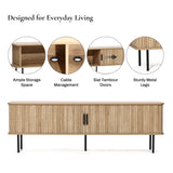 Aria Modern Media Console with Sliding Tambour Doors for TVs up to 65''