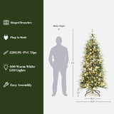 Pre-Lit Green and Gray Christmas Tree Branches,6.5Ft