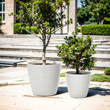 Essex glazed indoor/outdoor planter set of 2, pearl white