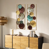 2-Piece Multi-Color Gems Abstract Metal Wall Decor Set