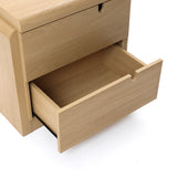 Mid-Century Nightstand Accent Table, White Oak 20.5" - Set of 2