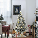 Pre-Lit Flocked Fiber Optic Christmas Tree,5ft