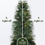 Pre-Lit Green Full Christmas Tree Potted,3.9Ft
