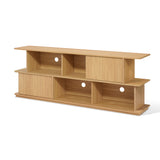 Oak TV Stands for Living Room, Multi-Functional Entertainment Center with Storage, 71''