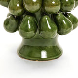 Green ceramic pears vase, 12.4" h