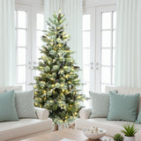 Pre-Lit Branches Artificial Pine Christmas Tree, 6.5ft
