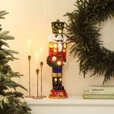 Christmas Nutcracker Red Soldier with Wreath Lights, 2ft